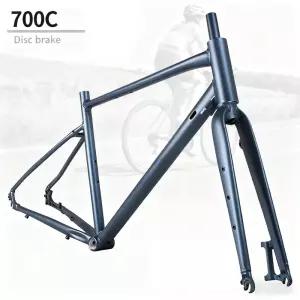 자전거 프레임 700C 알루미늄 합금 디스크 브레이크 오프로드 MTB 포크가있는 자갈 700x23/25/28/35/38C