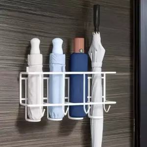 철제 현관 문 부착 우산 꽃이 걸이 거치 대 정리 벽 현관우산거치대 무타공우산걸이