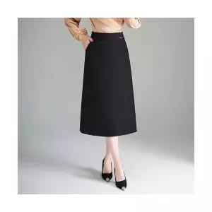 엘럽 여친 치마 검정 가을 H라인 하이웨스트 A라인 힙업 중기장 기장 무릎 위로 한 발 더 슬림핏 박템3