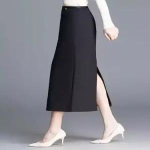 엘럽 여성용 치마 춘추 H라인 힙업 원턱 중기장 슬릿 박템3