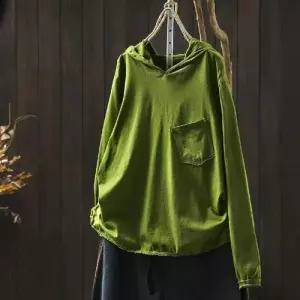 엘럽 여친 여름 캐주얼 후드티 순면 후드 긴팔 티 빅사이즈 상의 원템2