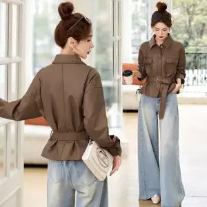 엘럽 봄 여친 레더 가죽 재킷 코트 PU 스위트 자켓 원템1