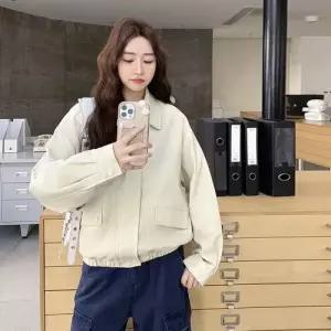 엘럽 여사친 베이지 가을 빈티지 카고풍 점퍼 스위트 가죽 재킷 PU 코트 박템3