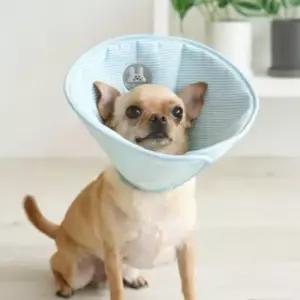 [반려] 양면 강아지 고양이 수술 블루 넥카라 1P M 면소재