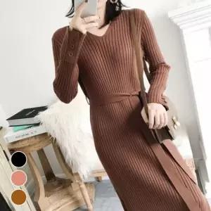 골지 니트 롱원피스 URD-117