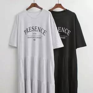 306O395S 캉캉 여성큰옷 플레어 프릴 빅사이즈 원피스