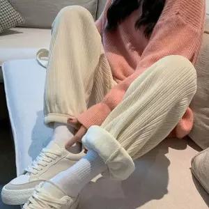 여성 데일리 코튜로이 벨벳 기모 조거 밴딩 팬츠 바지