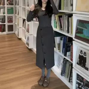 엘럽 검정 모직 여사친 코트 프렌치쇼장 트위드 박템1