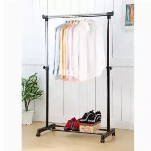 KT 고급 이동식 1단 행거 - 블랙 헹거 수납 정리 정리정돈 공간창출 옷걸이 가성비 킹성비