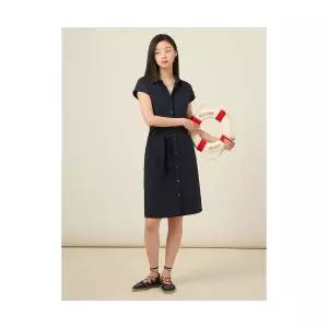 매장정품 빈폴 BEANPOLE LADIES 텍스처 캡 슬리브 원피스 네이비 (BF5471C12R) BF5471C12R 665965