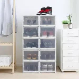 [JED] 신발 투명 슬라이딩 슈즈보관함 수납정리박스 3P 대형