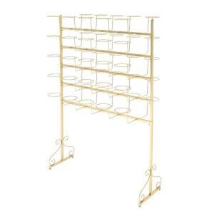 스탠드 모자 진열대 행거 정리대 거치대 디스플레이 골드 길이100x높이168 4단 40개