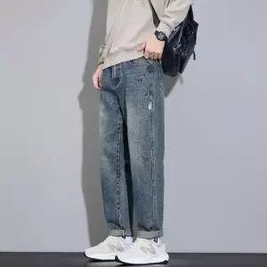 엘럽 남사친 바지 오피스룩 빈티지 배기핏 청바지 흐름 워싱 자수 배기 박템3