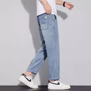엘럽 팬츠 여름 캐주얼 남성 배기핏 청바지 라이셀 얇은 통기성 테이퍼드 할아버지 박템2