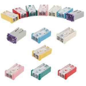 14Pcs 미니 슬롯형 자동차 MCASE 모양 20A 교체 50A 카트리지 퓨즈 60A 구색 30A 키트 15A 40A 32V