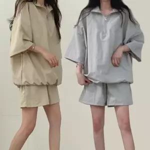 [라일리여성의류] Rly 여성 반집업 반팔 반바지 아노락 세트 RK 세트