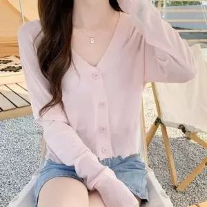 [라일리여성의류] Rly 파스텔 여성 가디건 컬러 긴팔 여자 니트 가디건