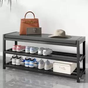 [라일리생활건강] Rly 철제 현관 벤치 신발장 3단 75cm 학원신발장