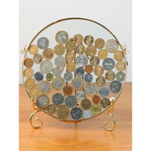 동전 액자 빈티지 프레임 금색 직사각형 12 7x17 8cm 수집 골드 컬렉션