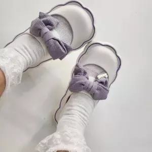 [라일리] Rly 여성 보라 왕리본 리본샌들 사무실 슬리퍼 선물