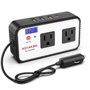 아스타이칸 200W 자동차 파워 인버터 20W 충전기 AC QC 110V 있는 18W USB 12V PD 플러그 필수품을 어댑터 콘센트가 듀얼 흰색 노트북 차량 로드 위한 고속 트립
