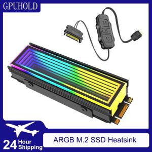 HOLD AURA Sync 컴퓨터 2280 SSD 솔리드 라디에이터 M2 스테이트 히트싱크 PC RGB 알루미늄 드라이브 쿨러