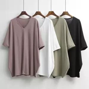 빅사이즈티 E027L603 브이넥가오리코튼롱티 IL