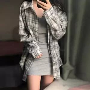 [라일리여성의류] Rly 썸머 여성 셔츠코디 긴팔 체크 루즈핏 아우터