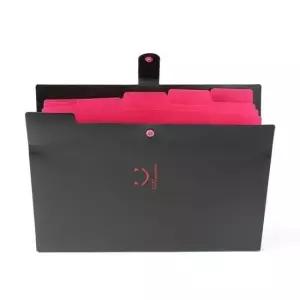 [문구] 스마일 문서 보관함 5칸 파일 케이스 블랙 정리함