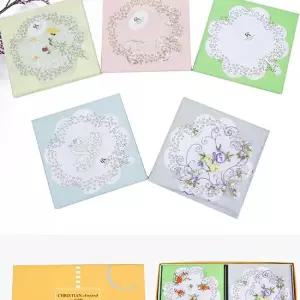 크리스찬 고급면 자수 남여 손수건 10매 선물 예쁜 효도선물 엄마수건 스카프 목수건