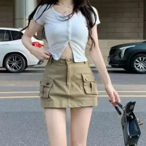 [옷은날개] 레트로 카고 미니스커트 BI-A700010