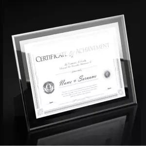 고급 유리액자 상장 투명 액자 실버 A4 인테리어액자 그림액자 사진액자 상장액자 A4액자