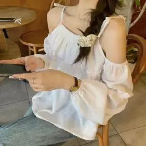 [SBD] 여성 블라우스 오프숄더 어깨트임 데이트룩 프릴 청순