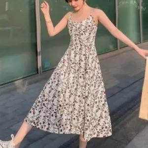 [SBD] 여성용 휴가용 슬리브리스 플로럴 원피스 롱 패턴 여름