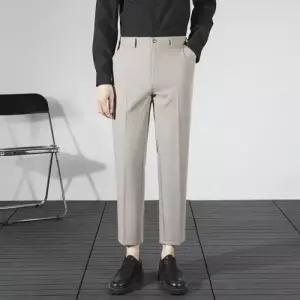 남친 바지 캐주얼 검정 슬림 링클프리 기본 면바지 고급핏 정장바지 노아이언 일자 9부 SPO마켓5
