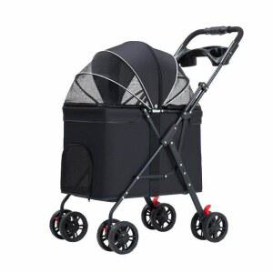 접이식 반려동물 유모차 애견유모차 블랙 소형견유모차 강아지고양이유모차 경량유모차 펫유모차 애완견 반려견유모차