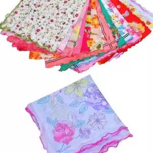 영화 소프트터치감 순면 꽃 프린팅 손수건 땀수건 선물 스카프 엄마수건 땀수건