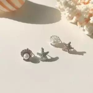 패션귀걸이 조개 해변 LED 진주 머리 천연 원석 귀걸이