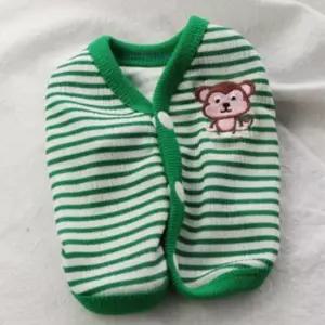 [반려] 패션 그린 스트라이프 1P 강아지 조끼 원숭이 민소매