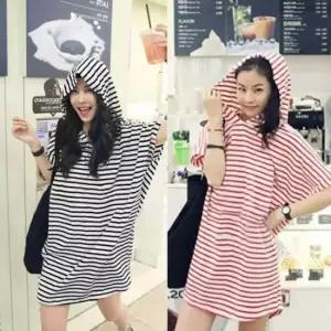 후드 원피스 데일리여름원피스 스트라이프 데일리 루