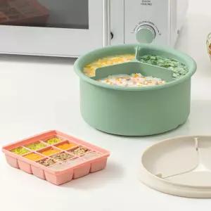 에디슨 전자레인지 실리콘 이유식찜기 + 이유식 큐브 세트