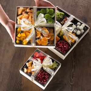 포장용기 일회용 투명 디저트 포장 사각 케이스 4칸 샐러드