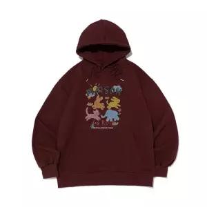 [로아드로아][기모/NO기모] 메종 조이풀 오버핏 후드티 (와인)