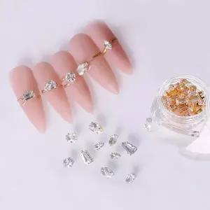 [골드스마일]네일아트 지르콘 금장 캡 스톤 20개입 12종 반지네일