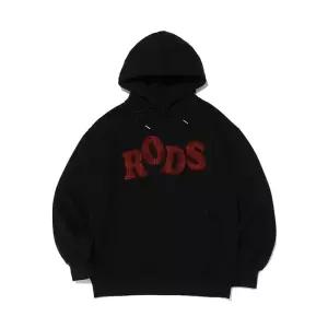 [로아드로아][기모/NO기모] RODS 빅 로고 체크 후드티 (블랙/와인)