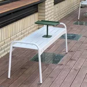 블랙 벤치의자 감성 가든 카페 대기석 북유럽 야외용 펜션 정원 인테리어 스틸