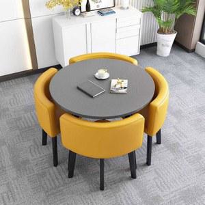 80cm 매장 원형 원형테이블 세트 인용 접이식 유리 의자 블랙 접히는