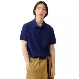 폴로 POLO RALPH LAUREN 슬림핏 메시 폴로 셔츠 - 블루