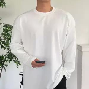 [옷자락]남자 빅사이즈 롱슬리브 FW 니트지 4컬러 민무늬 박스 티셔츠