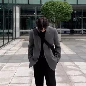 남자 검정 멋쟁이 재킷 자켓 결혼 상의 정장 블레이저 스포M1